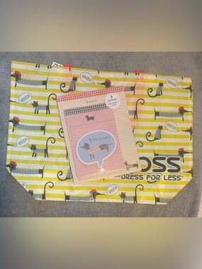 Bonjour Dachshund Notepads and Bag